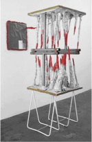 Thomas Hirschhorn - Untitled (Stalactites-red-table)